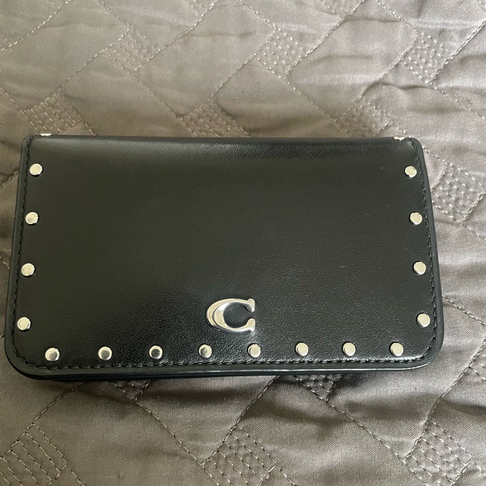 Coach slim card case with Rivets